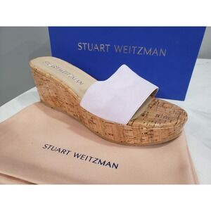 NEW Stuart Weitzman Wisteria Summer Wedge size 10.5 Cork‎ Sandal Lavender Purple